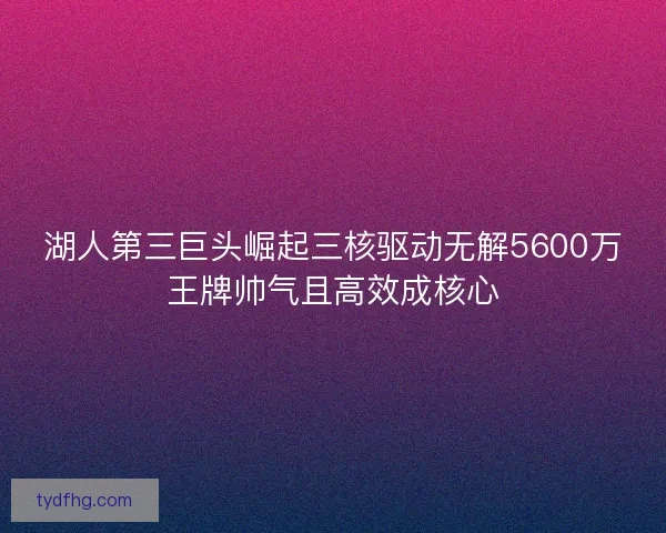 湖人第三巨头崛起三核驱动无解5600万王牌帅气且高效成核心